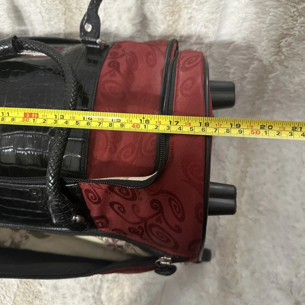 Brighton Red Swirls w/Black Faux Croc Embossed 24